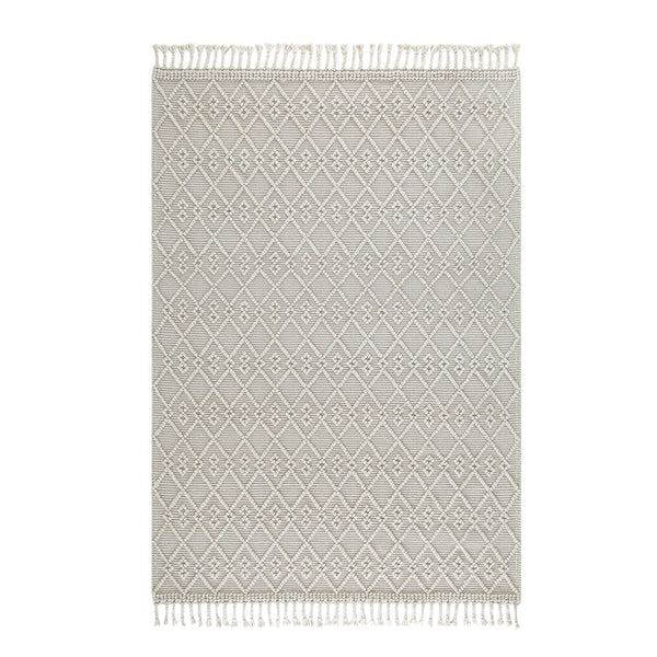 Avanti Handwoven Cream Bobble Wool Rug
