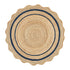 Evie Hand Braided Jute Scallop Navy Blue Round Rug