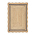 Evie Hand Braided Jute Scallop Navy Blue Border Rectangular Rug