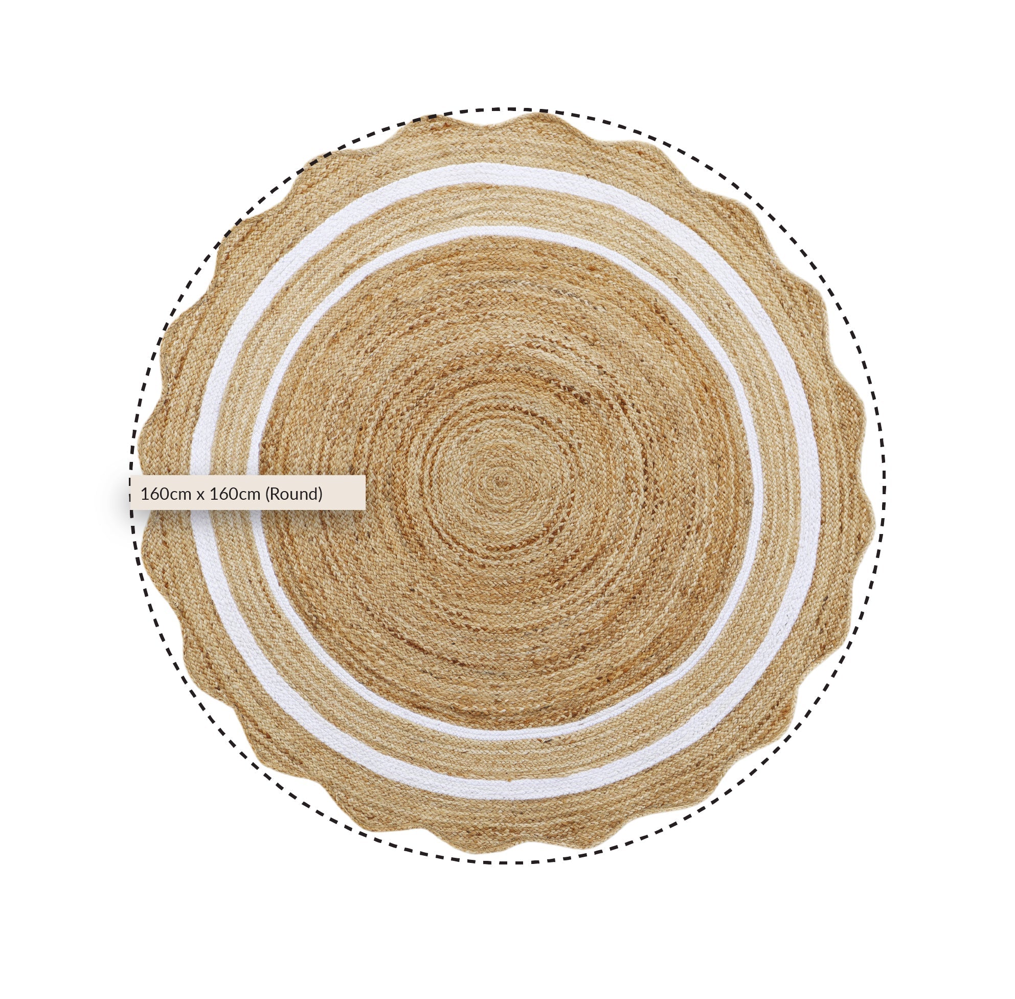 Evie Hand Braided Jute Scallop Round Rug