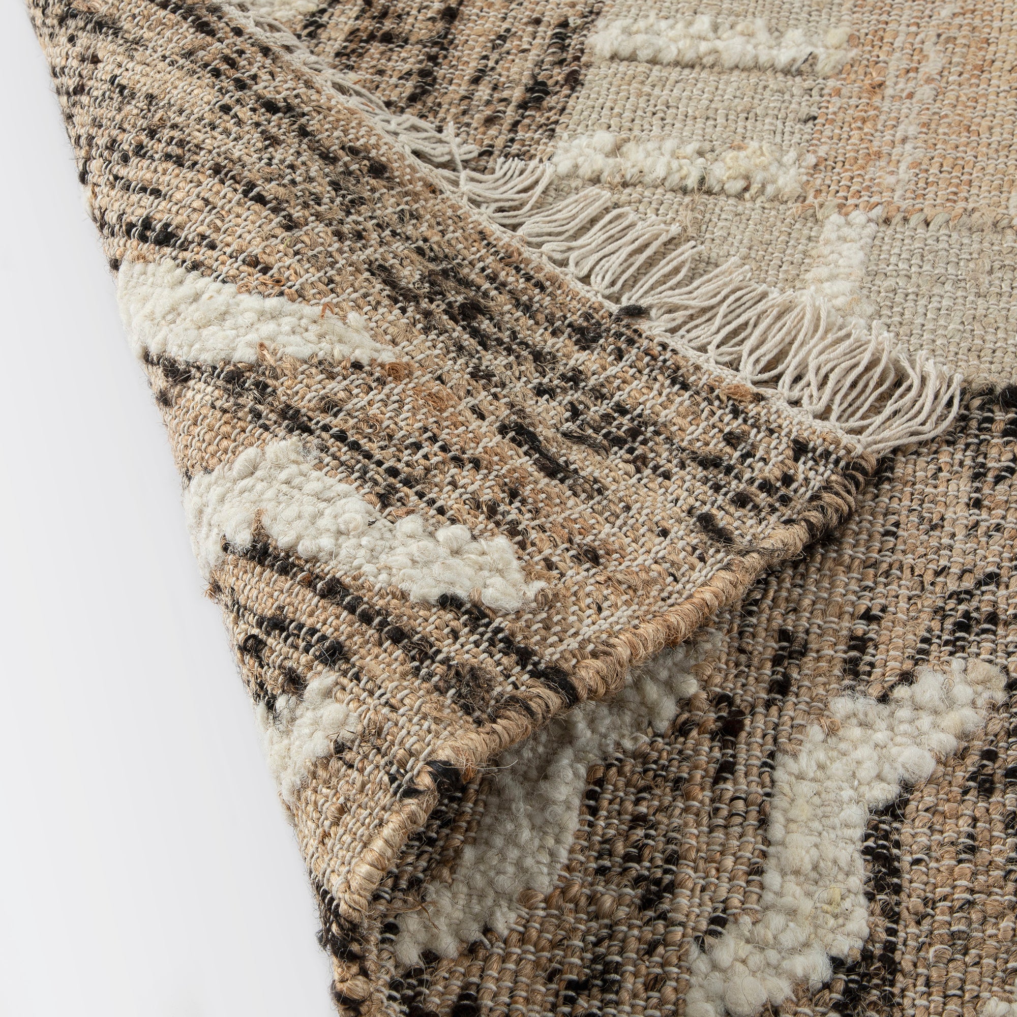 Ezri Border Brown Handwoven Wool & Jute Rug