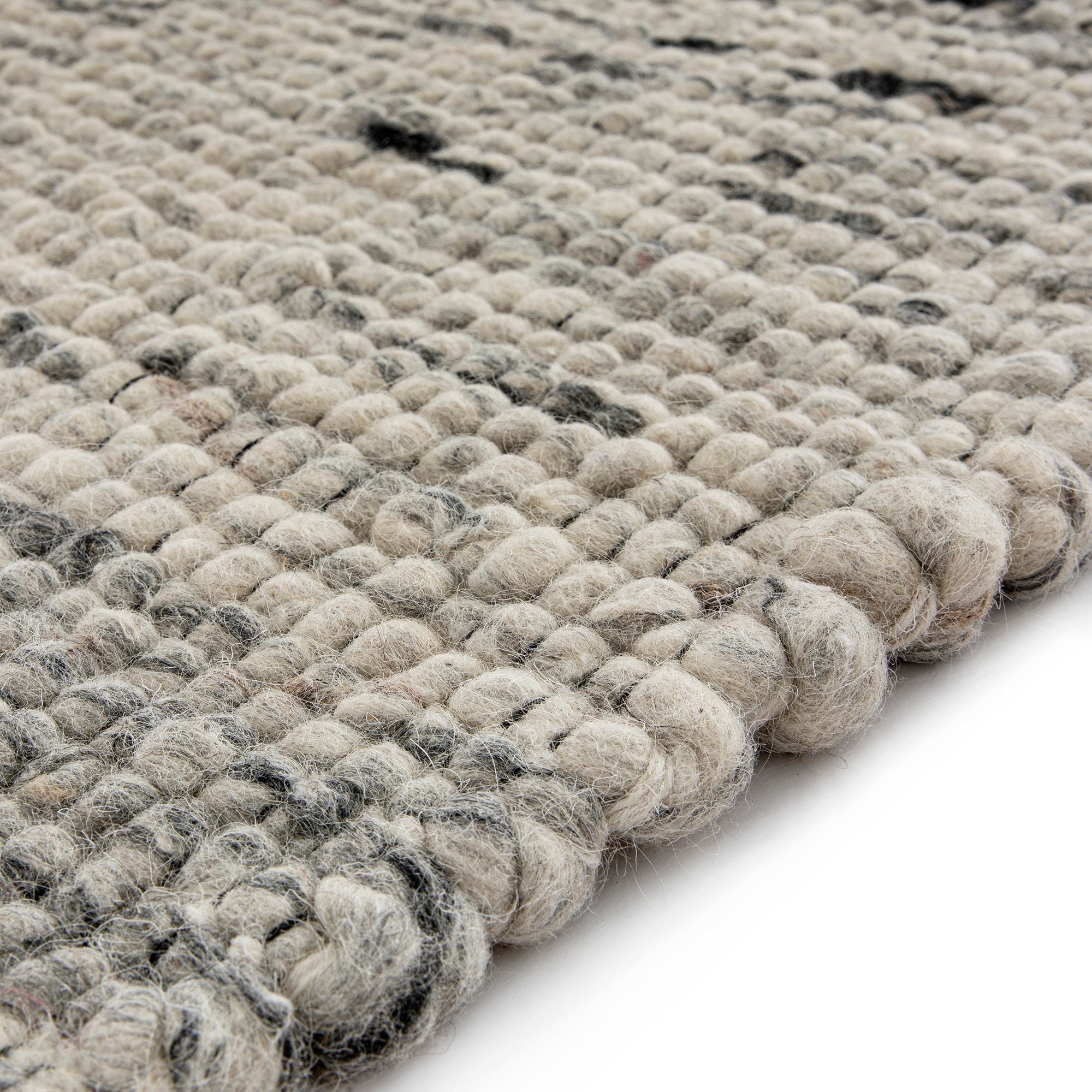 Indra Dark Grey Handwoven Wool Runner