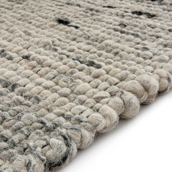 Indra Dark Grey Handwoven Wool Runner