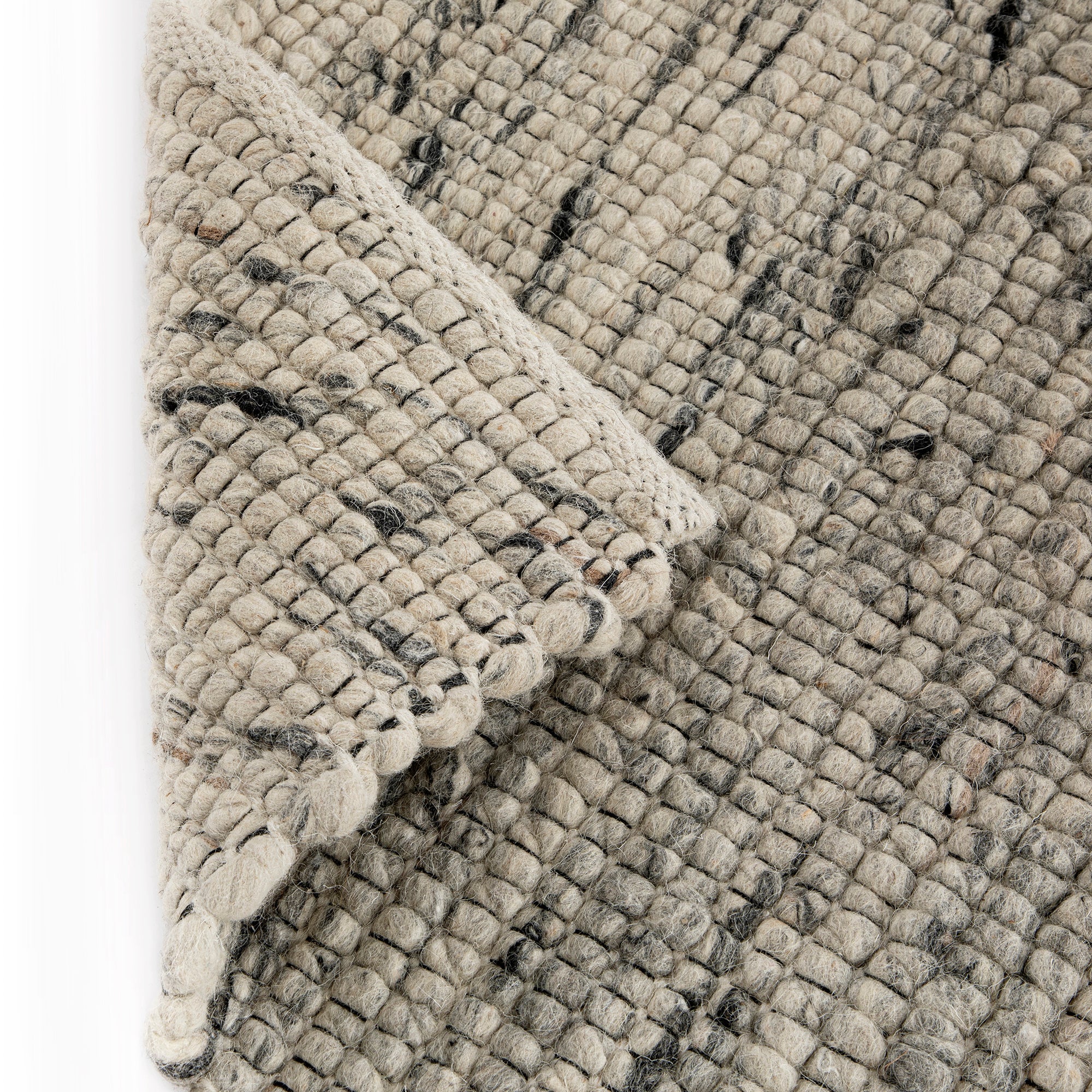 Indra Dark Grey Handwoven Wool Runner