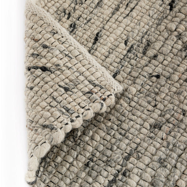 Indra Dark Grey Handwoven Wool Runner