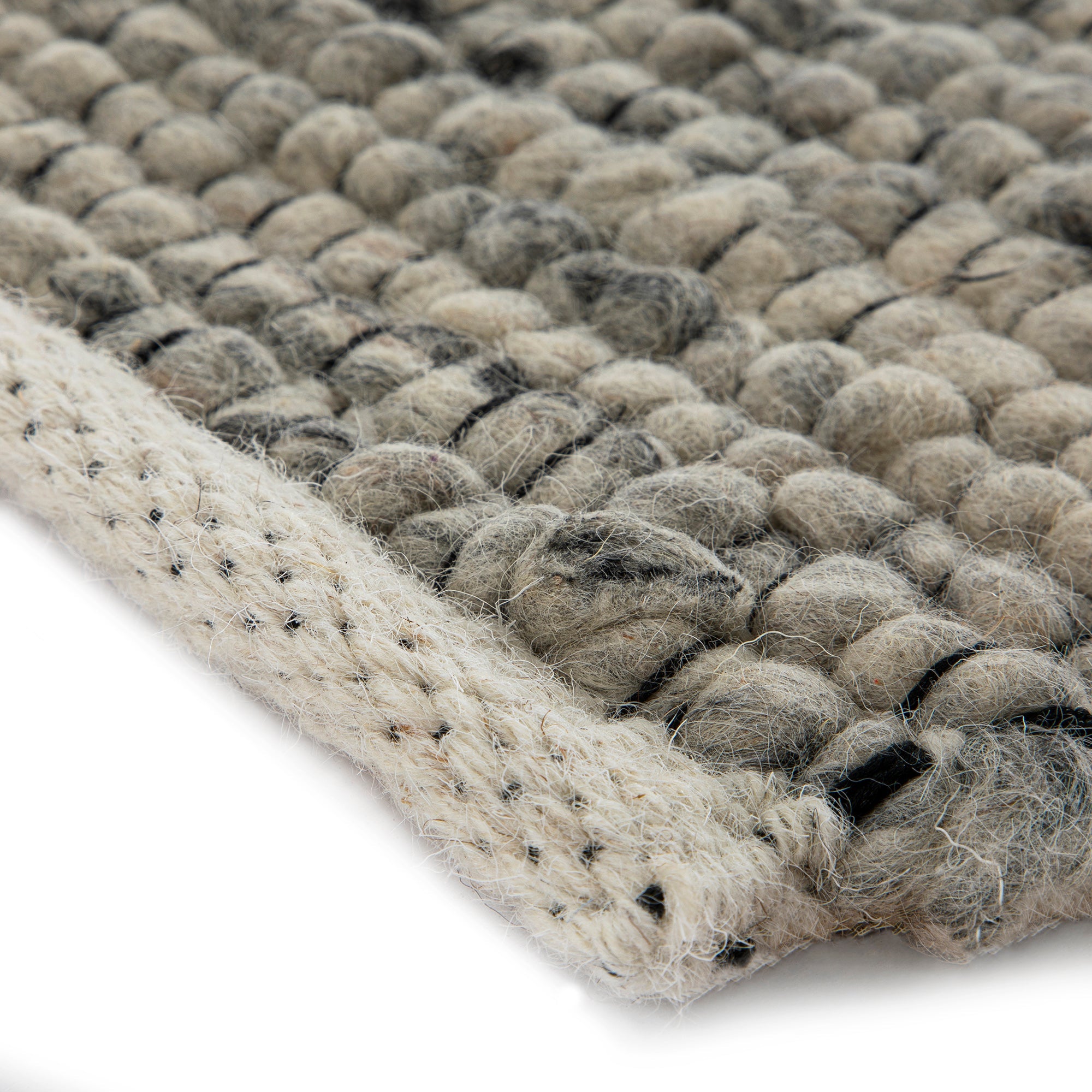 Indra Dark Grey Handwoven Wool Rug
