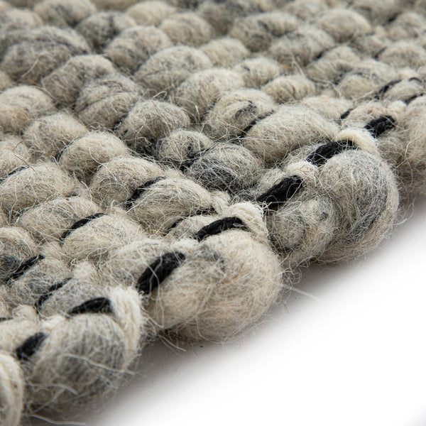 Indra Dark Grey Handwoven Wool Rug