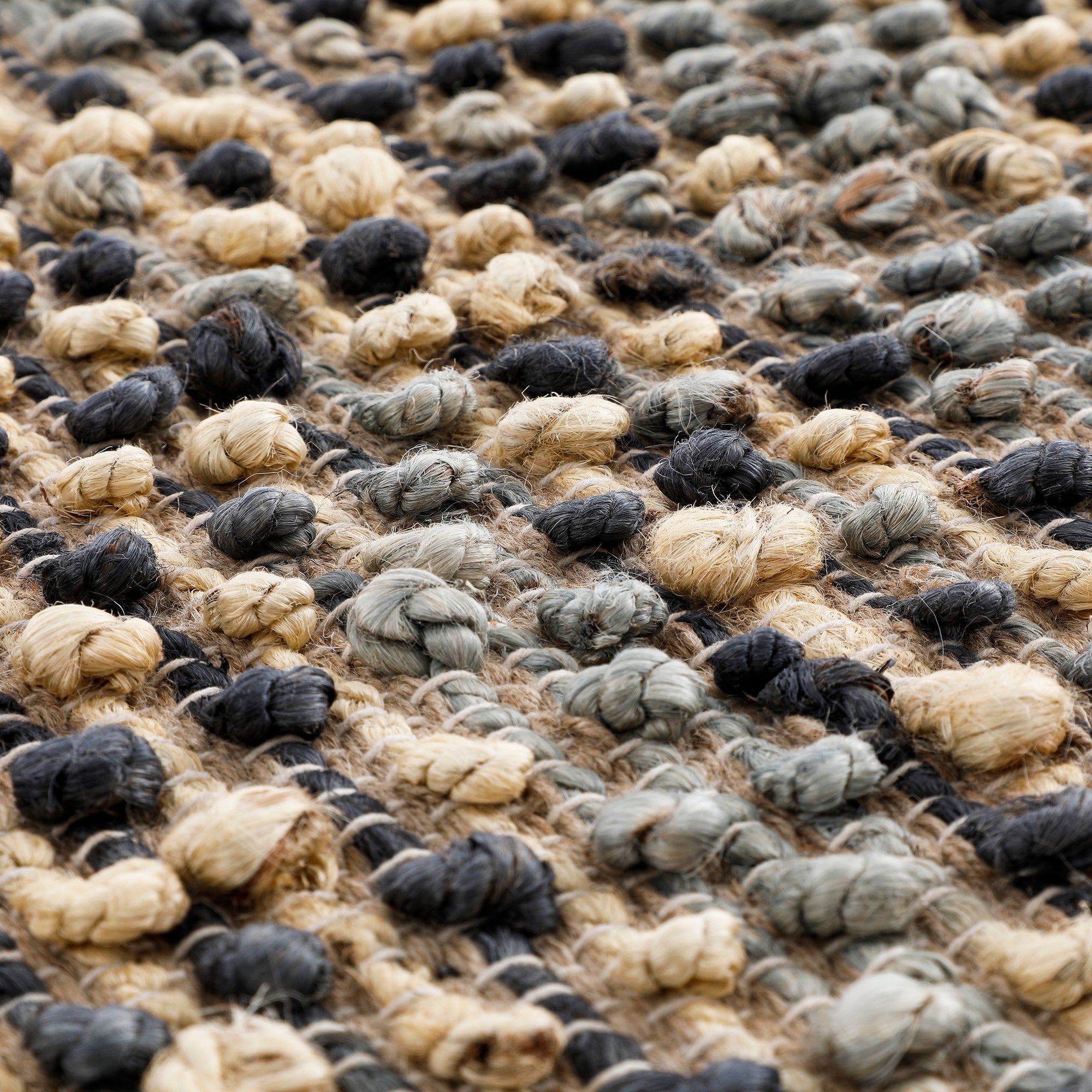 Kansas Bobble Grey Hemp & Cotton Handwoven Round Rug