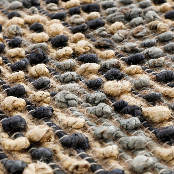 Kansas Bobble Grey Hemp & Cotton Handwoven Round Rug