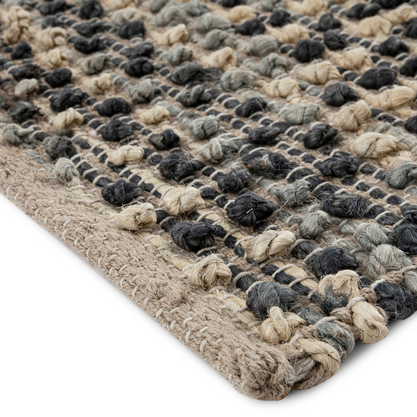 Kansas Bobble Grey Hemp & Cotton Handwoven Rug