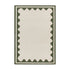 Matilda Olive Green Scallop Border Handwoven Wool Rug