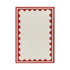 Matilda Scarlet Red Scallop Border Handwoven Wool Rug