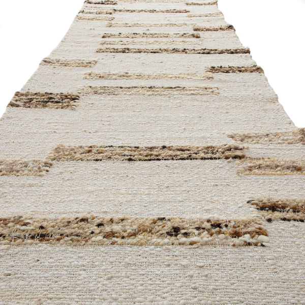 Noa Linear Cream Handwoven Wool Runner