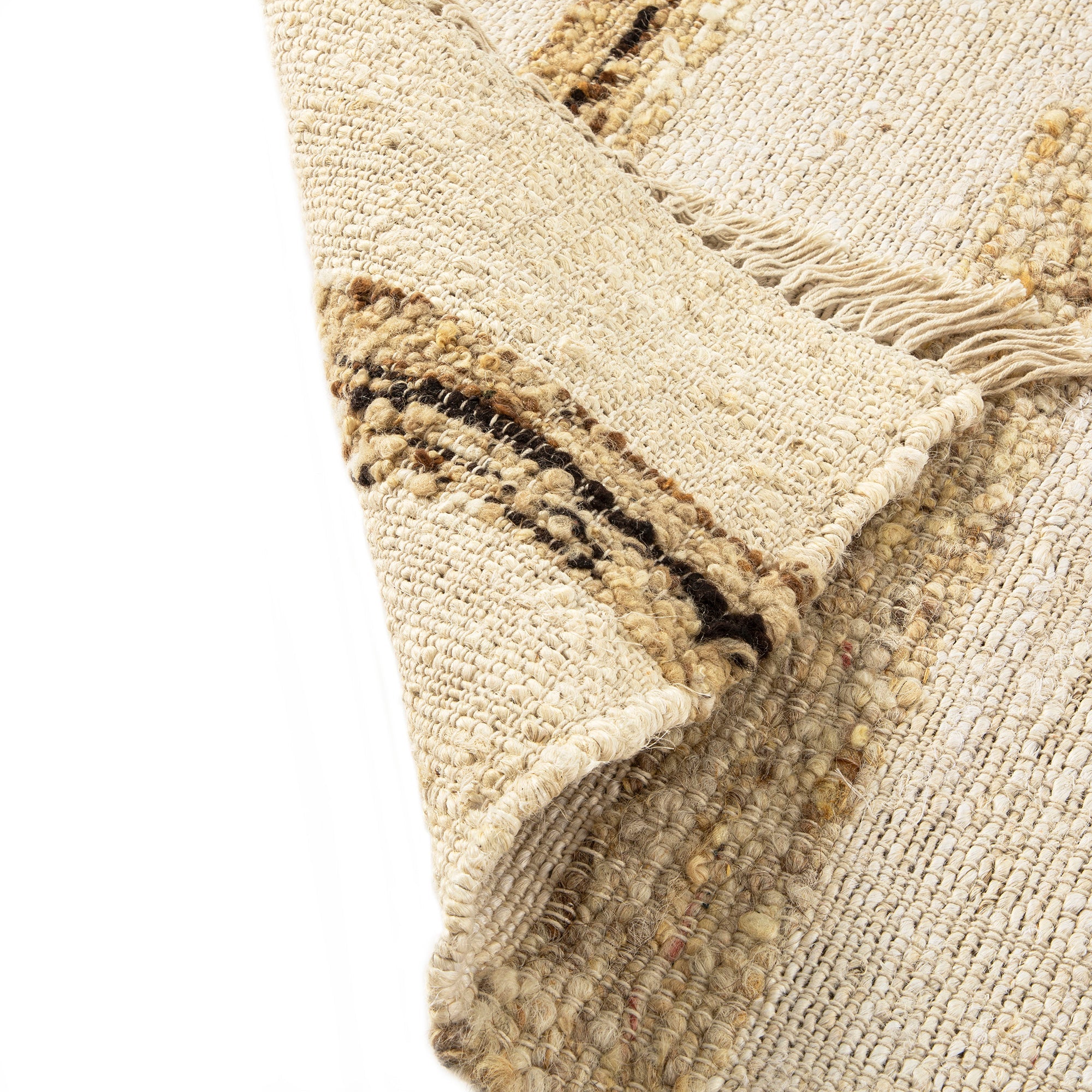 Noa Linear Cream Handwoven Wool Rug