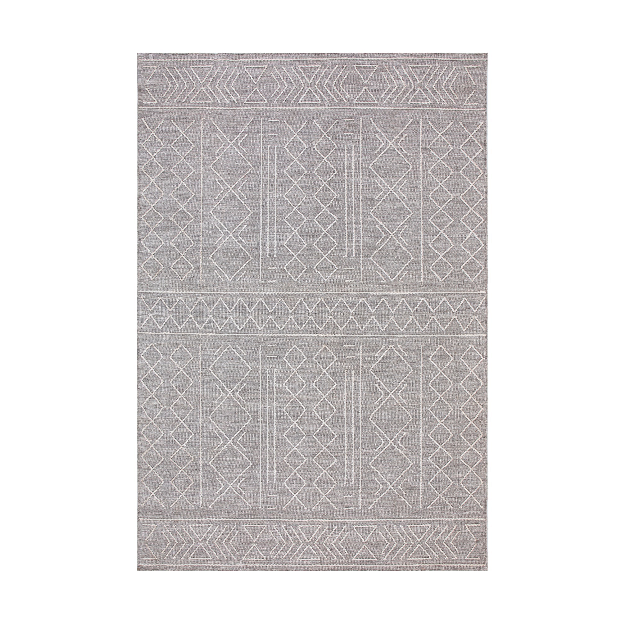 Nyla Aztec Indoor Outdoor Handwoven Steel Grey Rug
