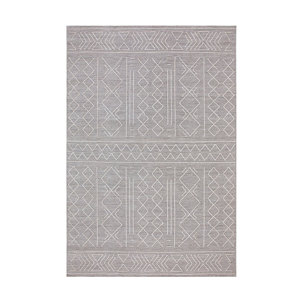 Nyla Aztec Indoor Outdoor Handwoven Steel Grey Rug