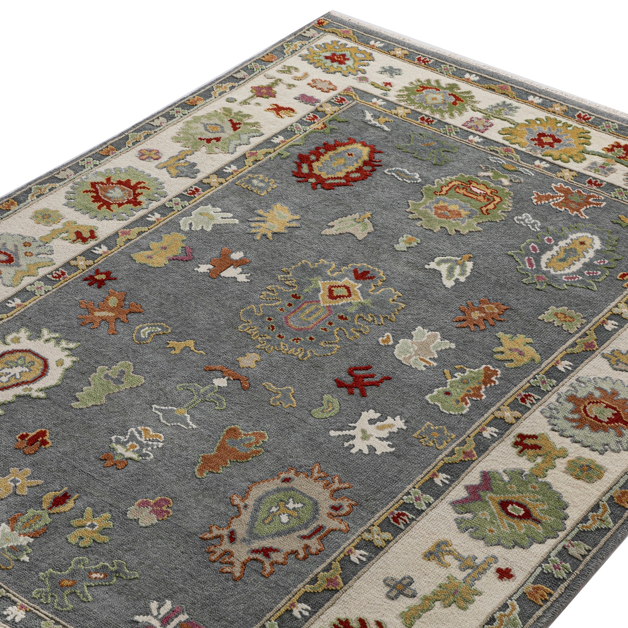 Premium Hand-Knotted Heritage Collection Oushak Enchanted Floral New Zealand Wool Rug