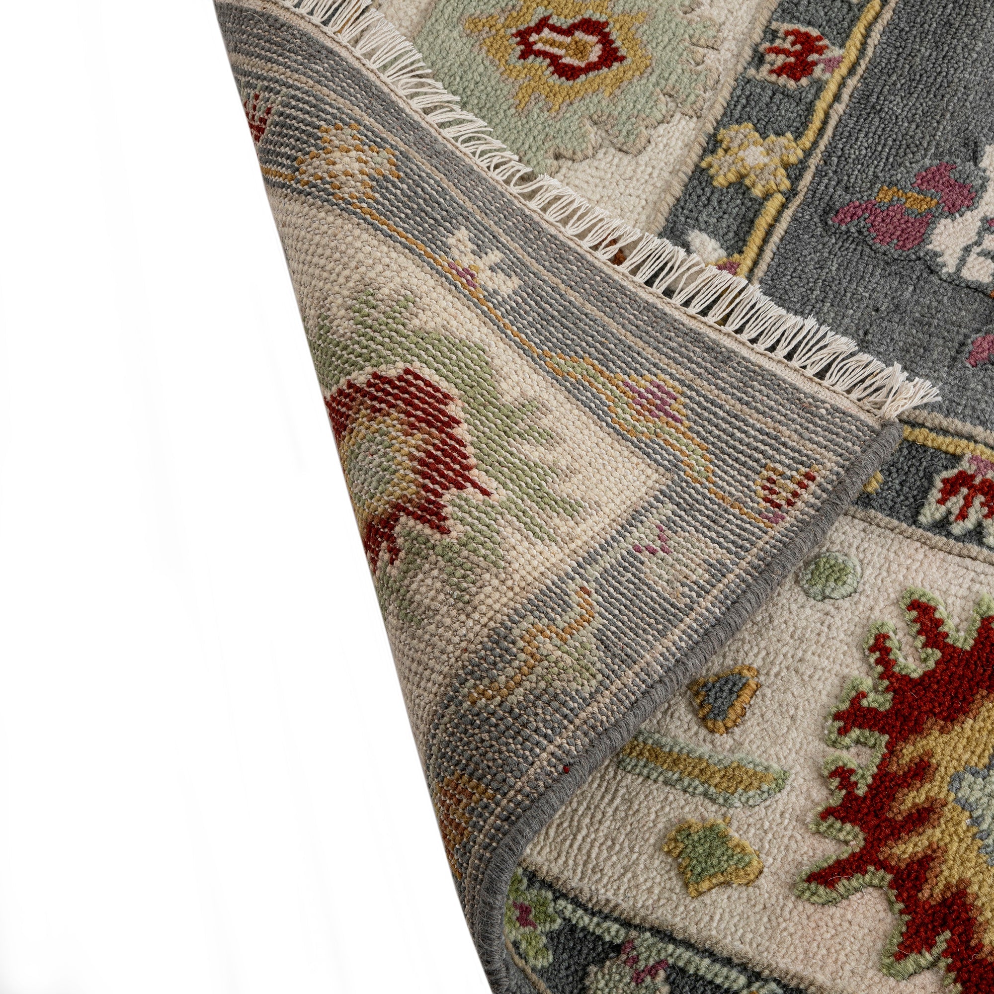 Premium Hand-Knotted Heritage Collection Oushak Enchanted Floral New Zealand Wool Rug