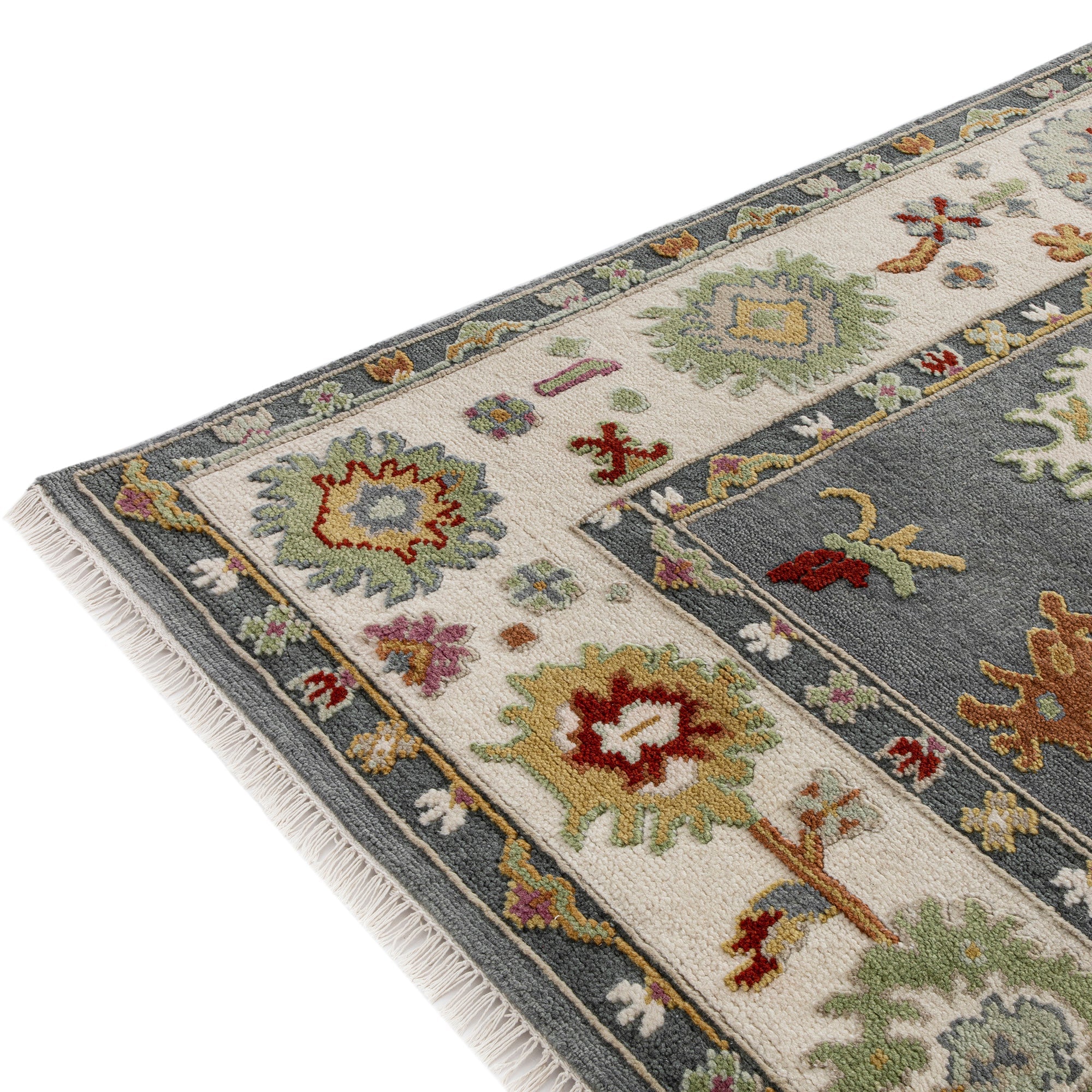 Premium Hand-Knotted Heritage Collection Oushak Enchanted Floral New Zealand Wool Rug