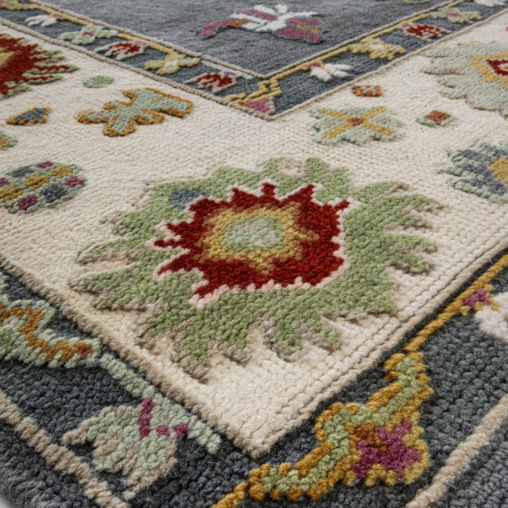 Premium Hand-Knotted Heritage Collection Oushak Enchanted Floral New Zealand Wool Rug