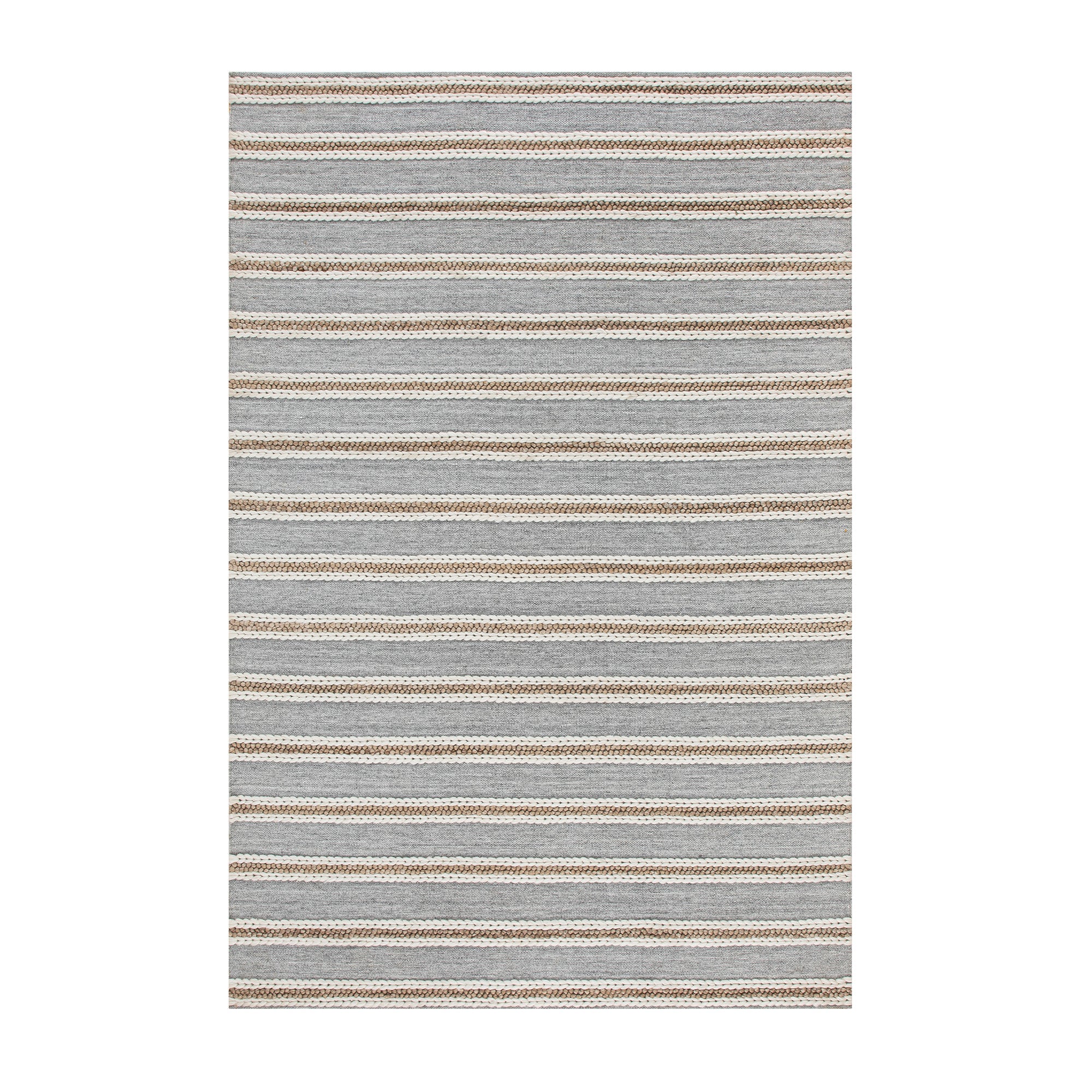 Villa Stripe Indoor Outdoor Handwoven Grey Rug
