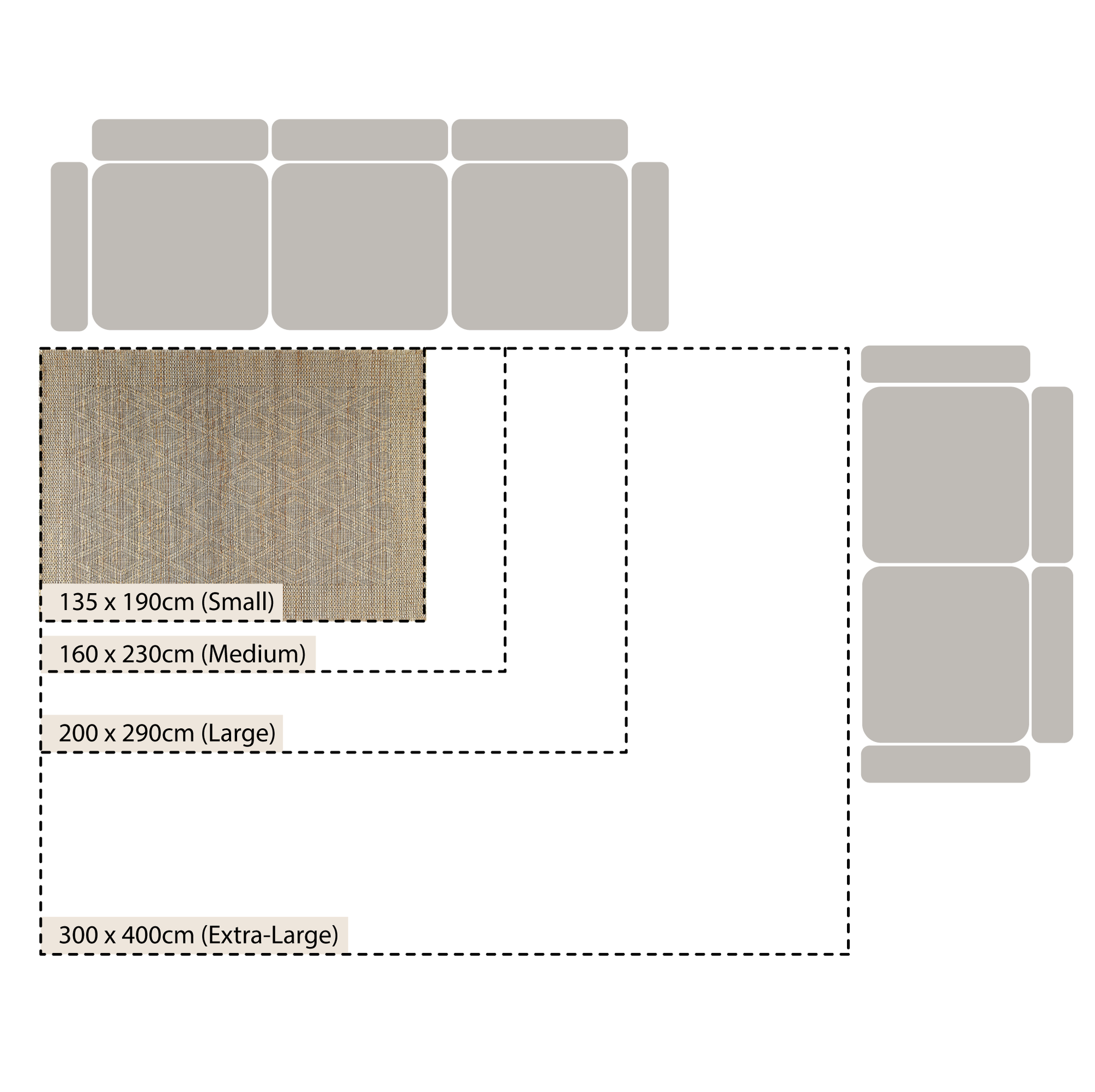 Cambria Wool and Jute Handwoven Patterned Rectangular Rug