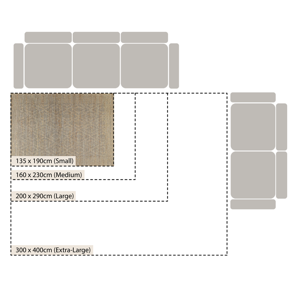 Cambria Wool and Jute Handwoven Patterned Rectangular Rug