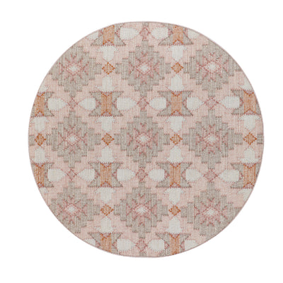 Yasmin Kilim Pink Handwoven Wool & Jute Round Rug