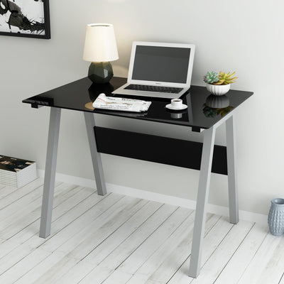 Tempered Glass Top Computer Desk 100 x 70 x 75 cm, Black