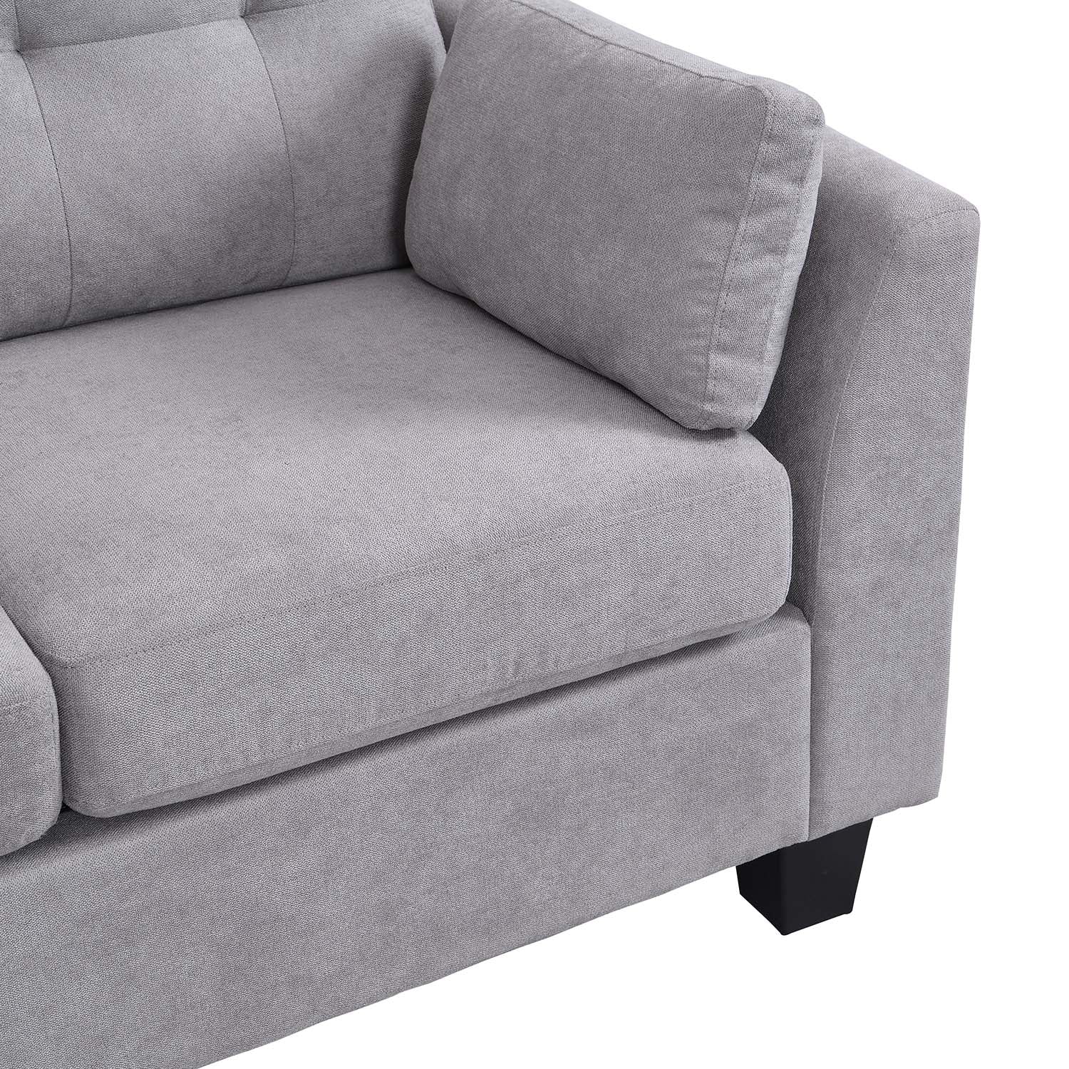 Brunswick Large 4-Seater Storage Chaise Sofa in Light Grey
