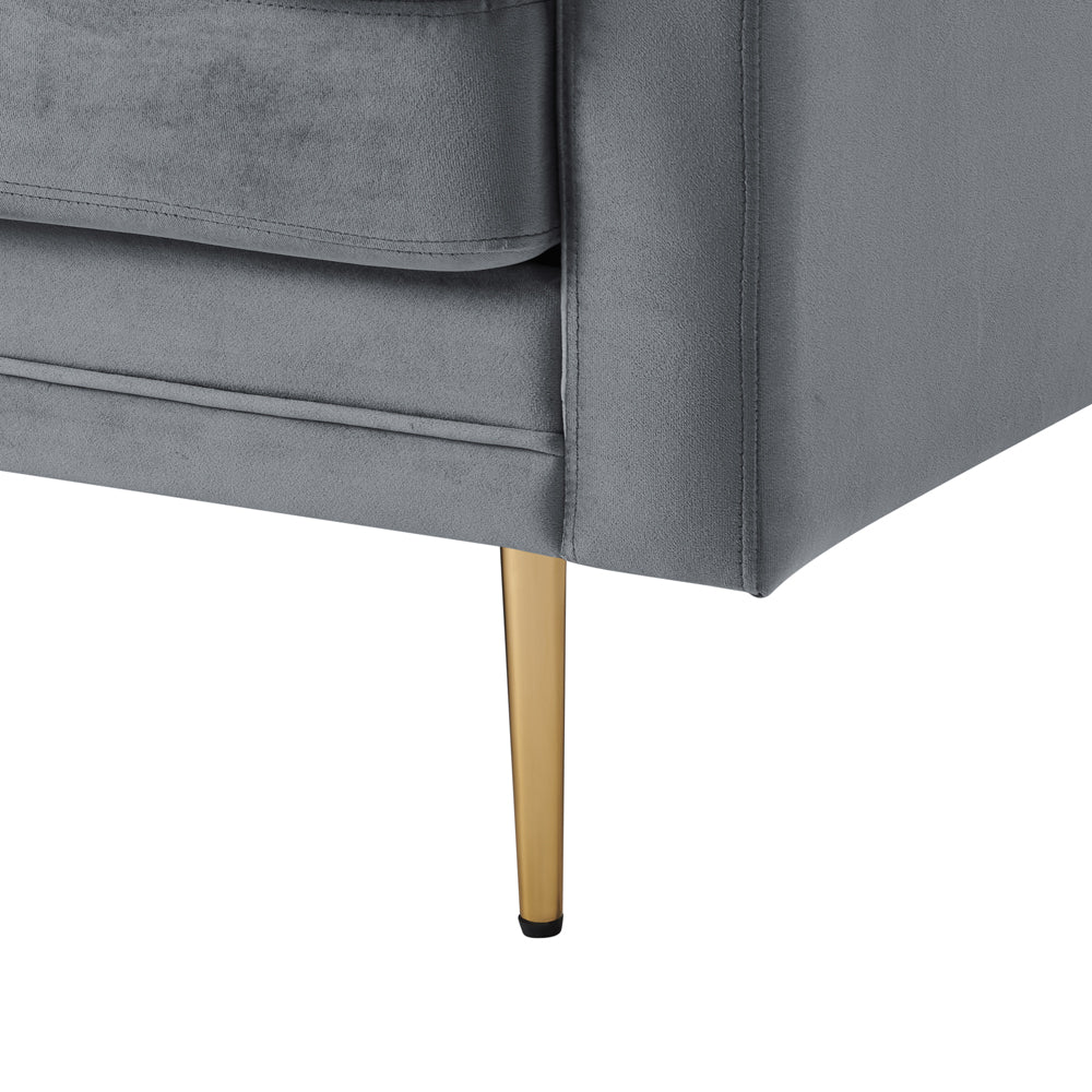 Pelham Grey Velvet Fabric Sofa