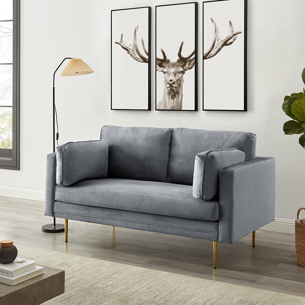 Pelham Grey Velvet Fabric Sofa