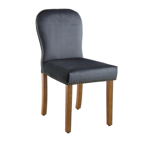 Stanway Set of 2 Grey Velvet Dining Chairs