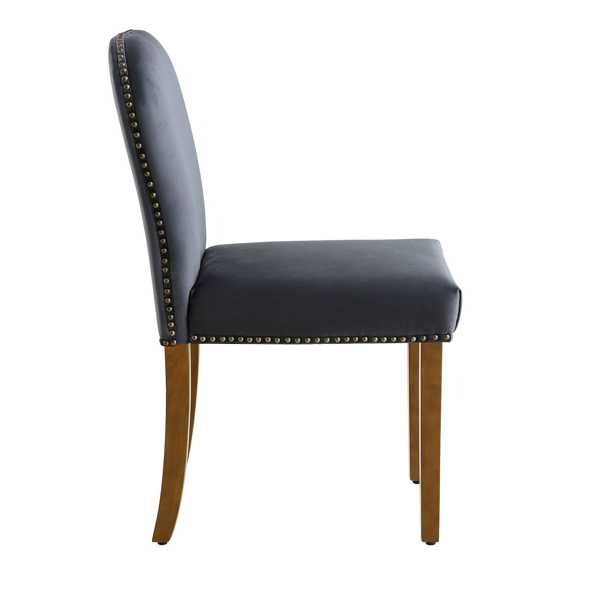 Stanway Set of 2 Grey Velvet Dining Chairs