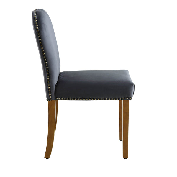 Stanway Set of 2 Grey Velvet Dining Chairs