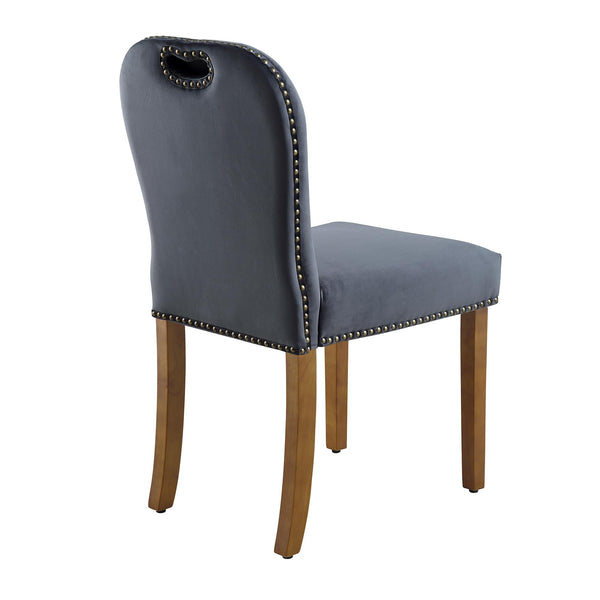 Stanway Set of 2 Grey Velvet Dining Chairs