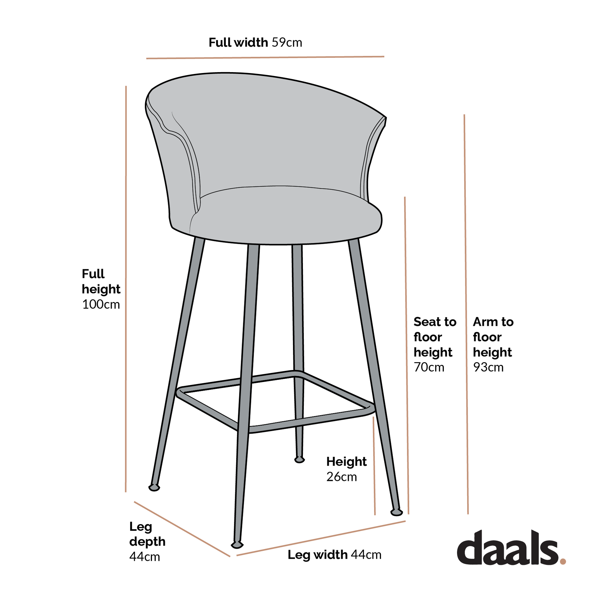 Kylie Set of 2 Pink Velvet Bar Stools