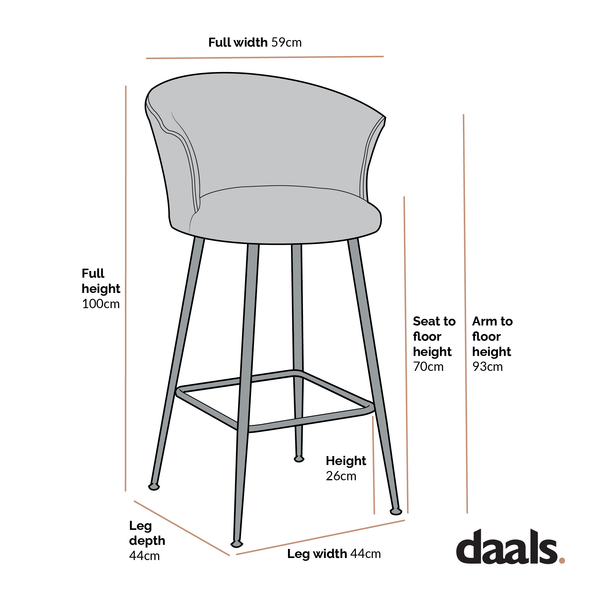 Kylie Set of 2 Blue Velvet Bar Stools