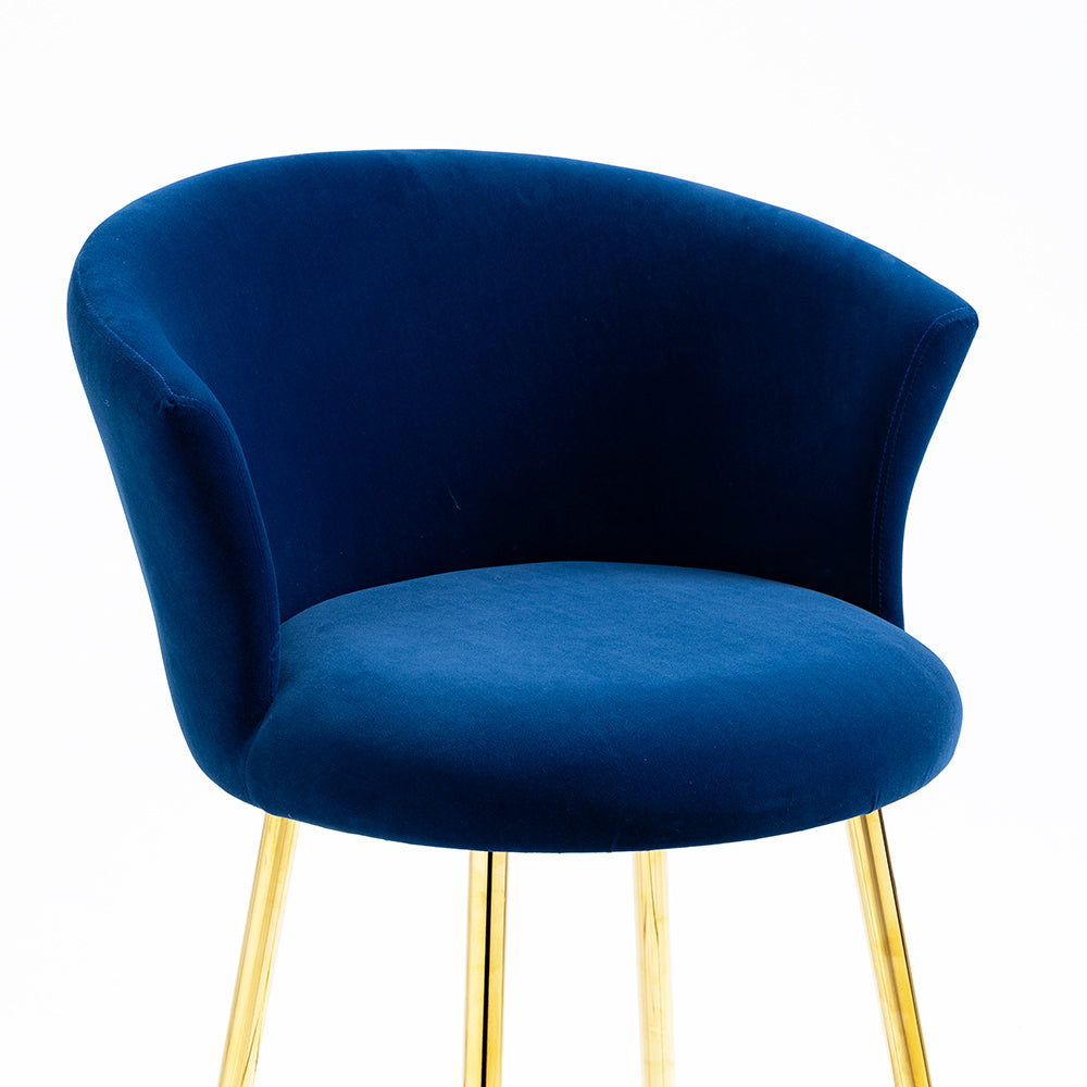 Kylie Set of 2 Blue Velvet Bar Stools