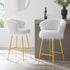 Kylie Set of 2 White Plush Shaggy Faux Fur Bar Stools