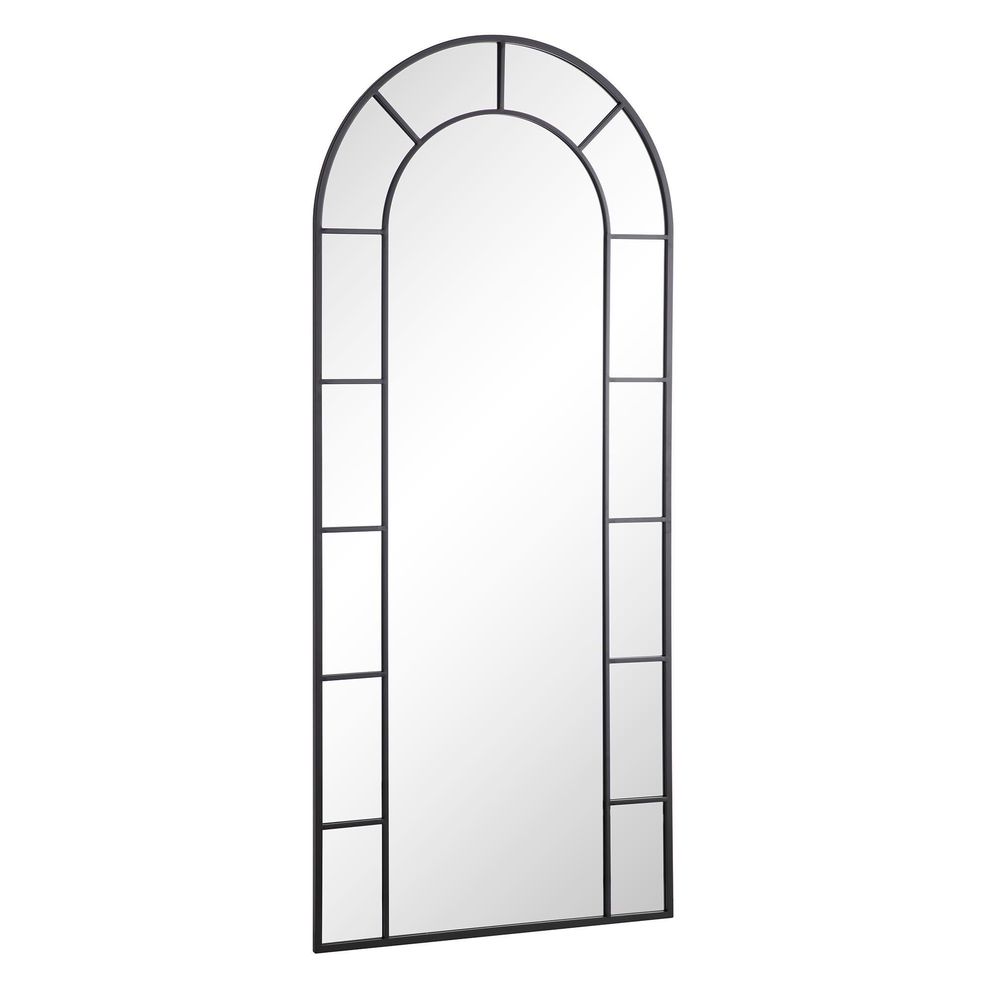 Beaumont Arched Full Length Metal Frame Mirror 178 x 76 cm, Black