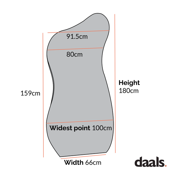 Bala Irregular Shaped Frameless Extra Large Full Length Pond Mirror 180 x 100 cm