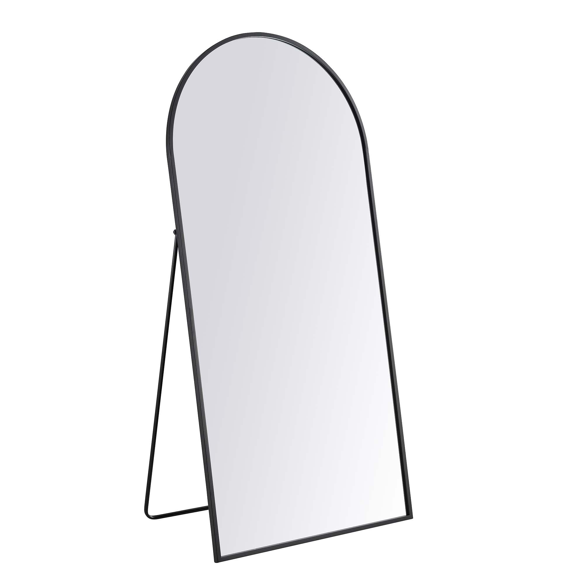 Dina Freestanding Arched Full Length Metal Frame Mirror 160 x 76 cm, Black