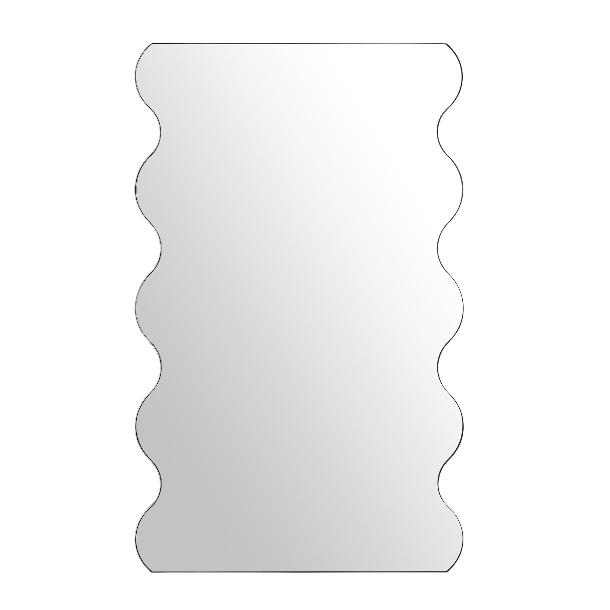 Luisa Wavy Curved Full length Mirror 180 x 110 cm, White
