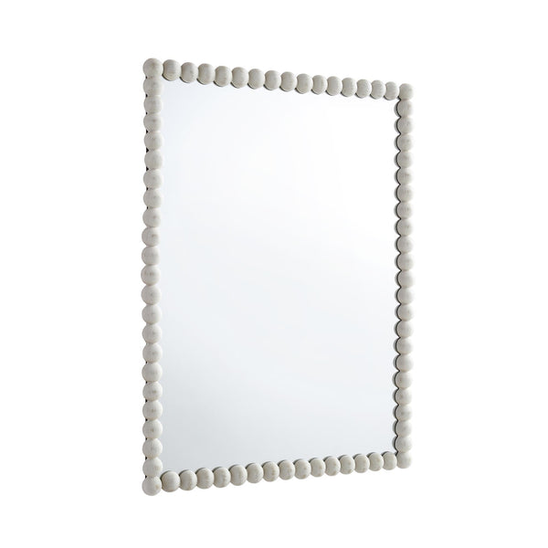 Luna Rectangular Bobbin Wall Mirror 80 x 60 cm, Washed White