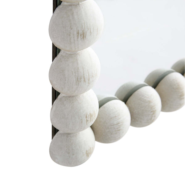 Luna Rectangular Bobbin Wall Mirror 80 x 60 cm, Washed White