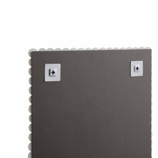 Luna Rectangular Bobbin Wall Mirror 80 x 60 cm, Washed White