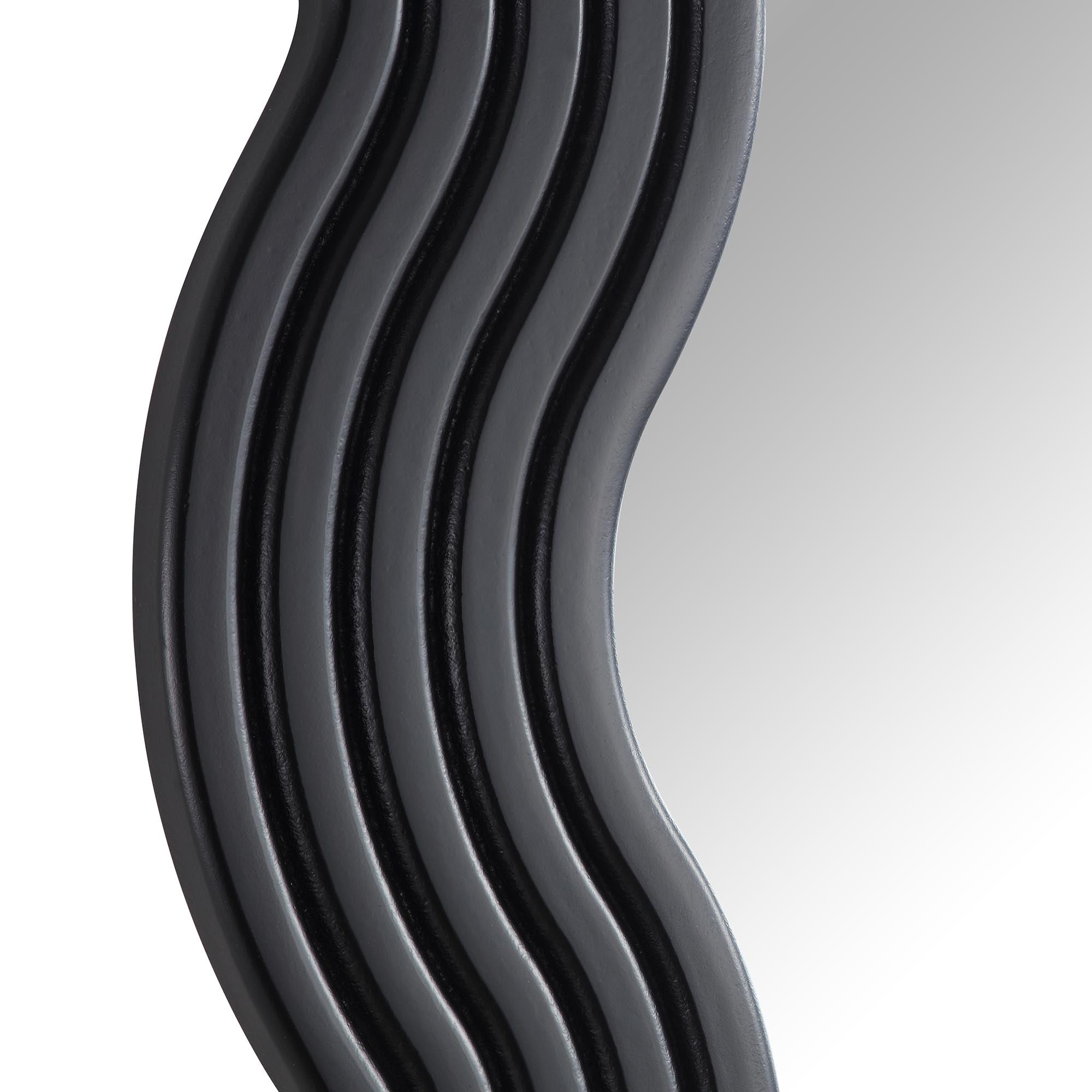 Venus Full Length Wave Mirror 180 x 100 cm, Black