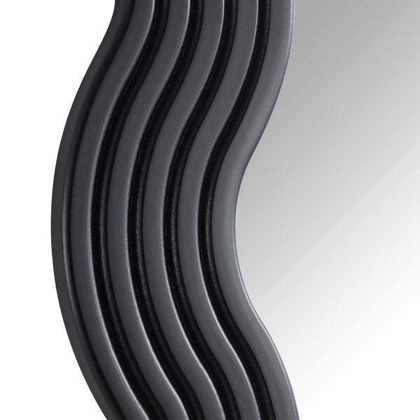 Venus Full Length Wave Mirror 180 x 100 cm, Black