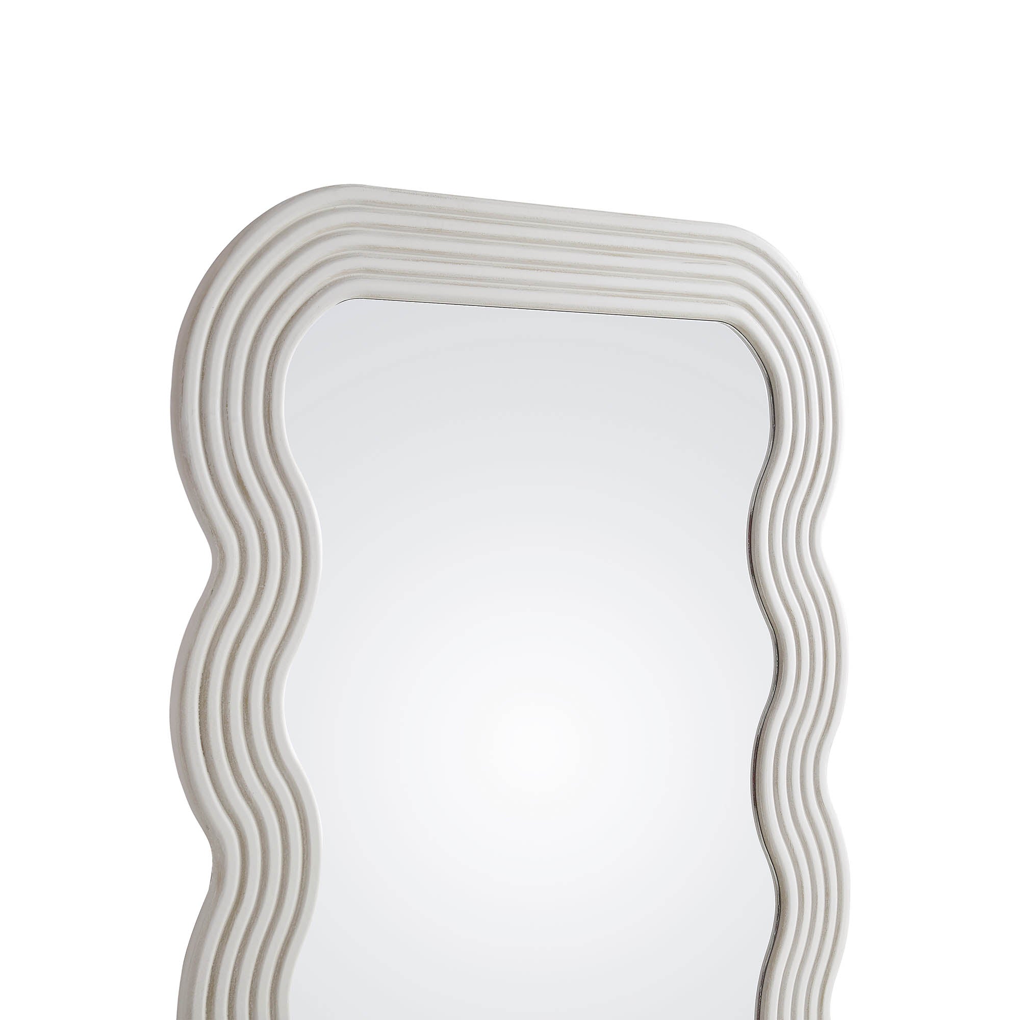 Venus Full Length Wave Mirror 180 x 100 cm, Washed White